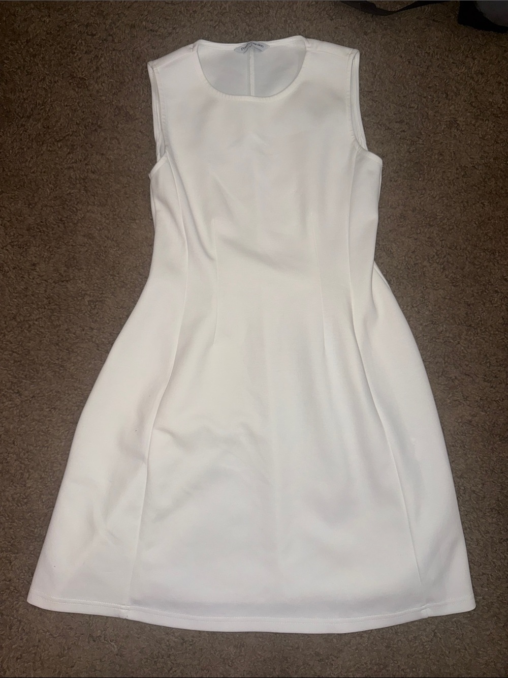 Sleeveless White Midi Dress with Clean Tailoring